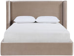 Kendall - Velvet Upholstered Bed - Taupe
