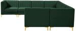 Alina - 8 Piece Velvet Modular Sectional