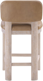 Paloma - Vegan Leather Upholstered Counter Stool (Set of 2) - Tan / Rich Natural