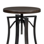 Winslow - Adjustable Height Metal Barstool With Wood Seat - Walnut