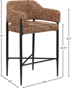 Dame - Fabric Upholstered Counter Stool (Set of 2)