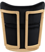Elara - Velvet Upholstered Swivel Accent Chair - Stained Natural