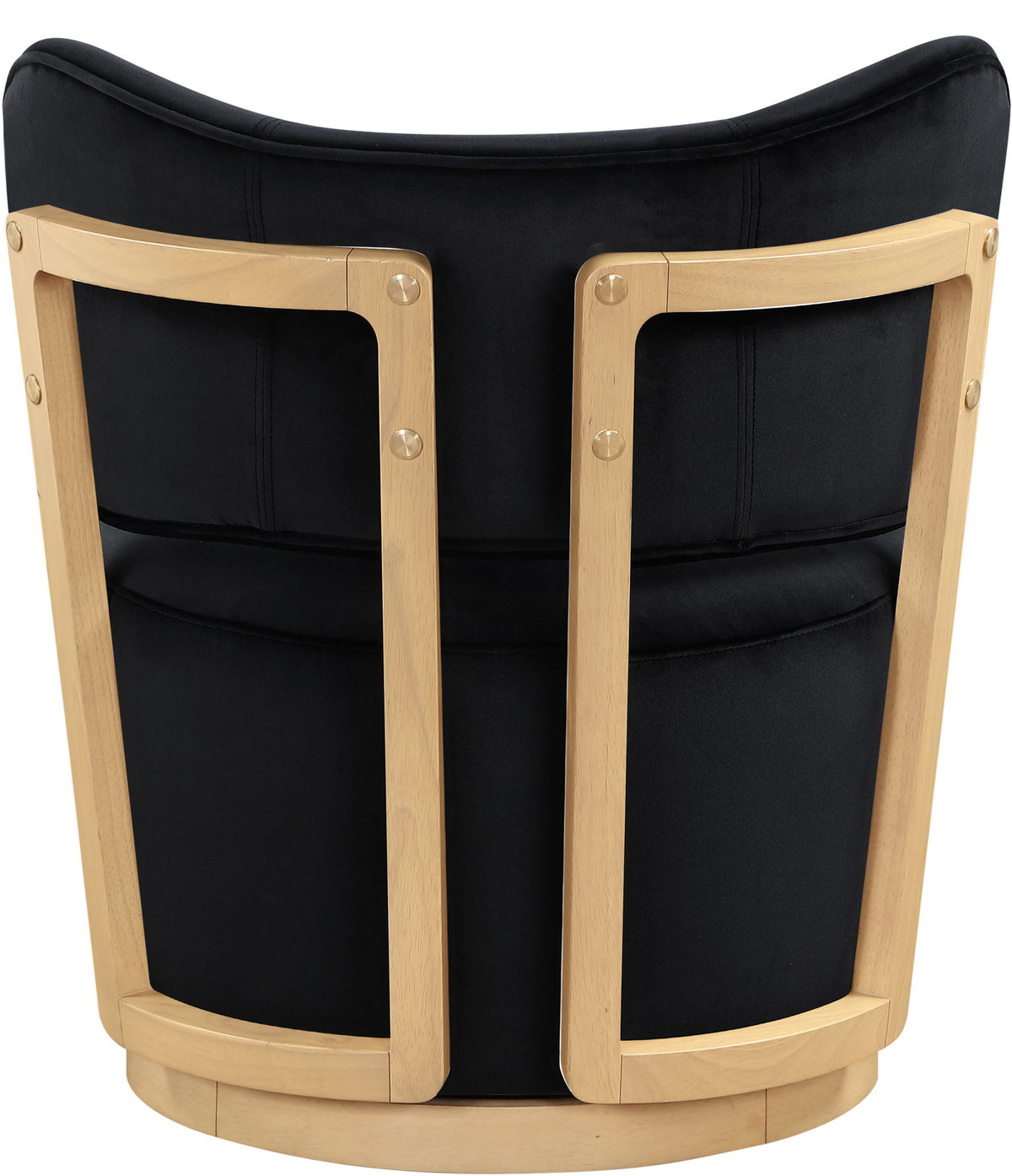 Elara - Velvet Upholstered Swivel Accent Chair - Stained Natural