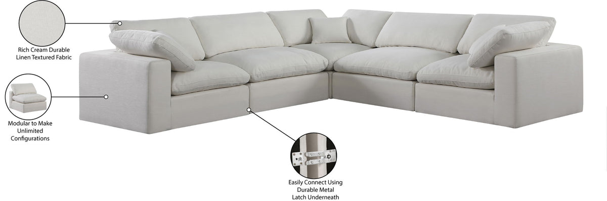 Comfy - 5 Piece Linen Modular Corner Sectional