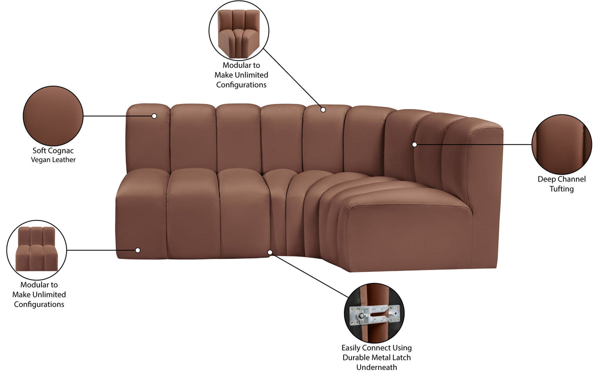 Arc - Faux Leather 3 Piece Sofa