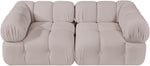 Orin - Velvet Performance Fabric Upholstered 2 Piece Modular Sofa (2 Corner Chairs)