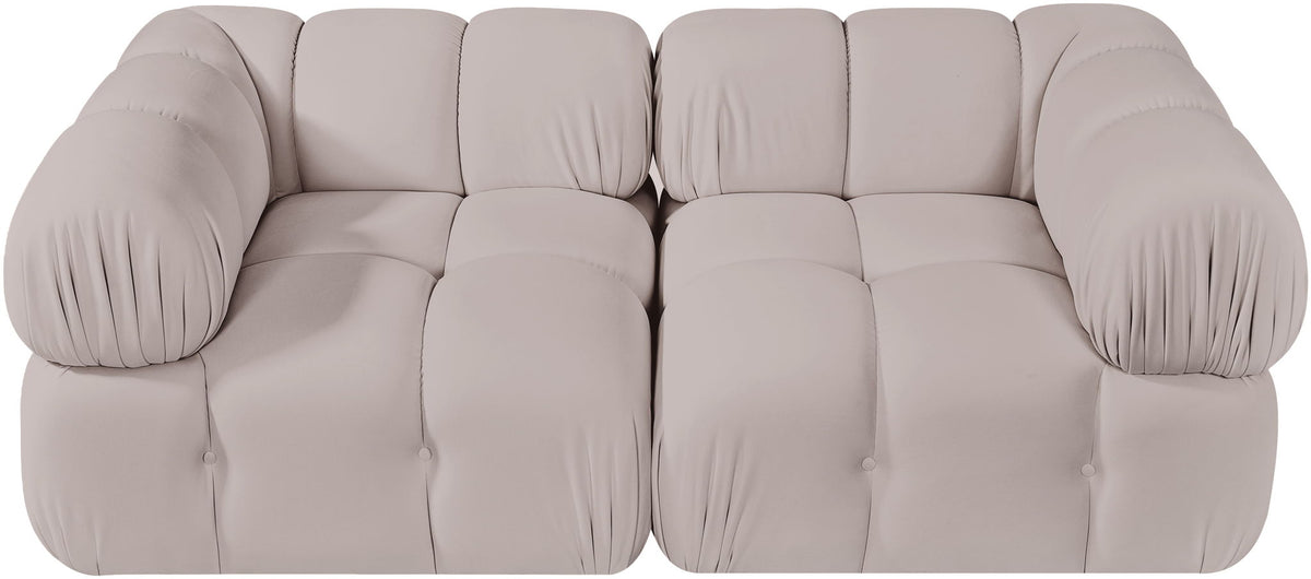 Orin - Velvet Performance Fabric Upholstered 2 Piece Modular Sofa (2 Corner Chairs)