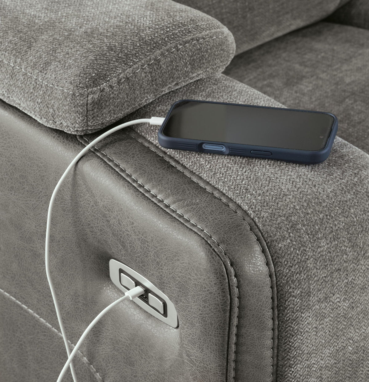Mixed Motion - Power Recliner With Adjustable Headrest