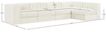 Rummi - Velvet Performance Fabric Upholstered 5 Piece Modular Sectional, L-Shaped (Right)