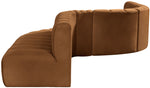 Arc - Velvet 8 Piece Curved Modular Sofa - Saddle
