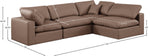 Comfy - 4 Piece Faux Leather Modular Armless Sectional