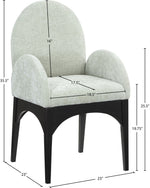 Waldorf - Chenille Dining Arm Chair With Black Legs