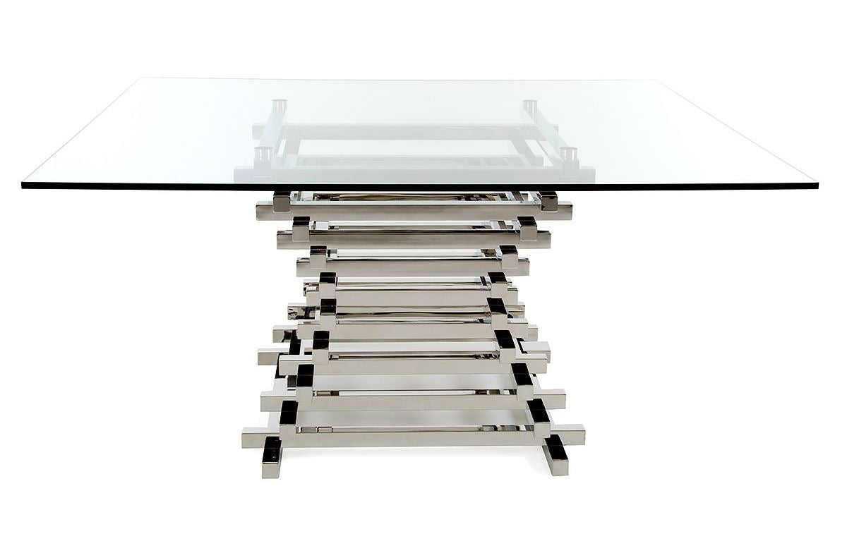 Crawford Modern Clear Glass Square Dining Table by VIG Furniture - View 5