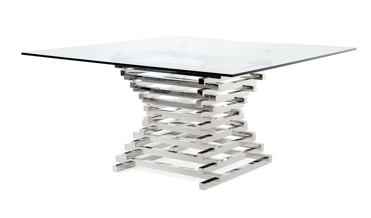 Crawford Modern Clear Glass Square Dining Table by VIG Furniture - View 6