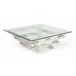 Upton Modern Square Glass Coffee Table by VIG Furniture - View 1