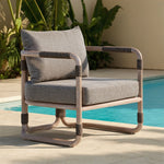 Baja - Outdoor Armchair With Cushion - Brown Eucalyptus / Brown