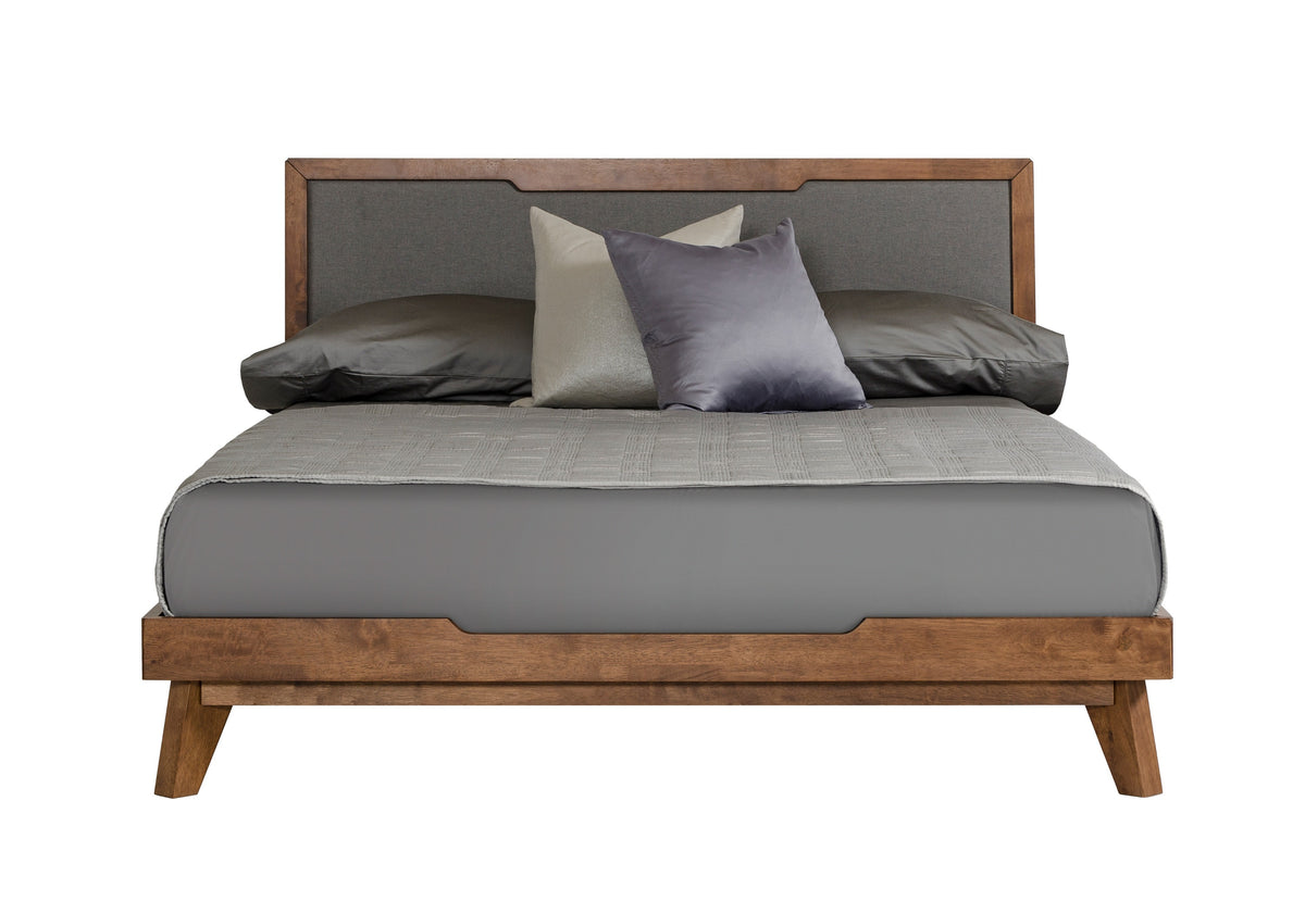 Soria Mid-Century Grey & Walnut Bed by VIG Furniture - View 7