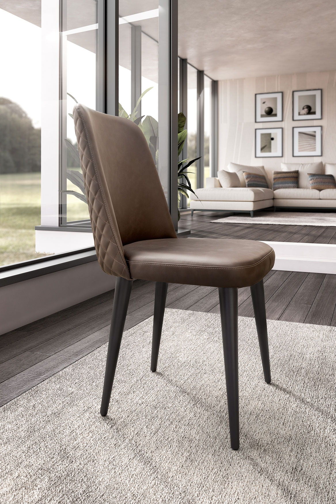 Nora - Leather Chair - Dark Brown