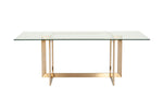 Keaton Modern Glass & Brass Dining Table by VIG Furniture - View 7