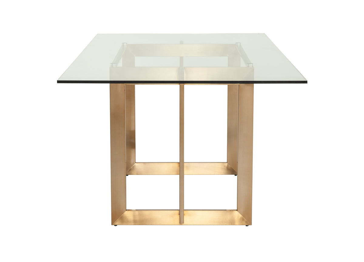 Keaton Modern Glass & Brass Dining Table by VIG Furniture - View 9