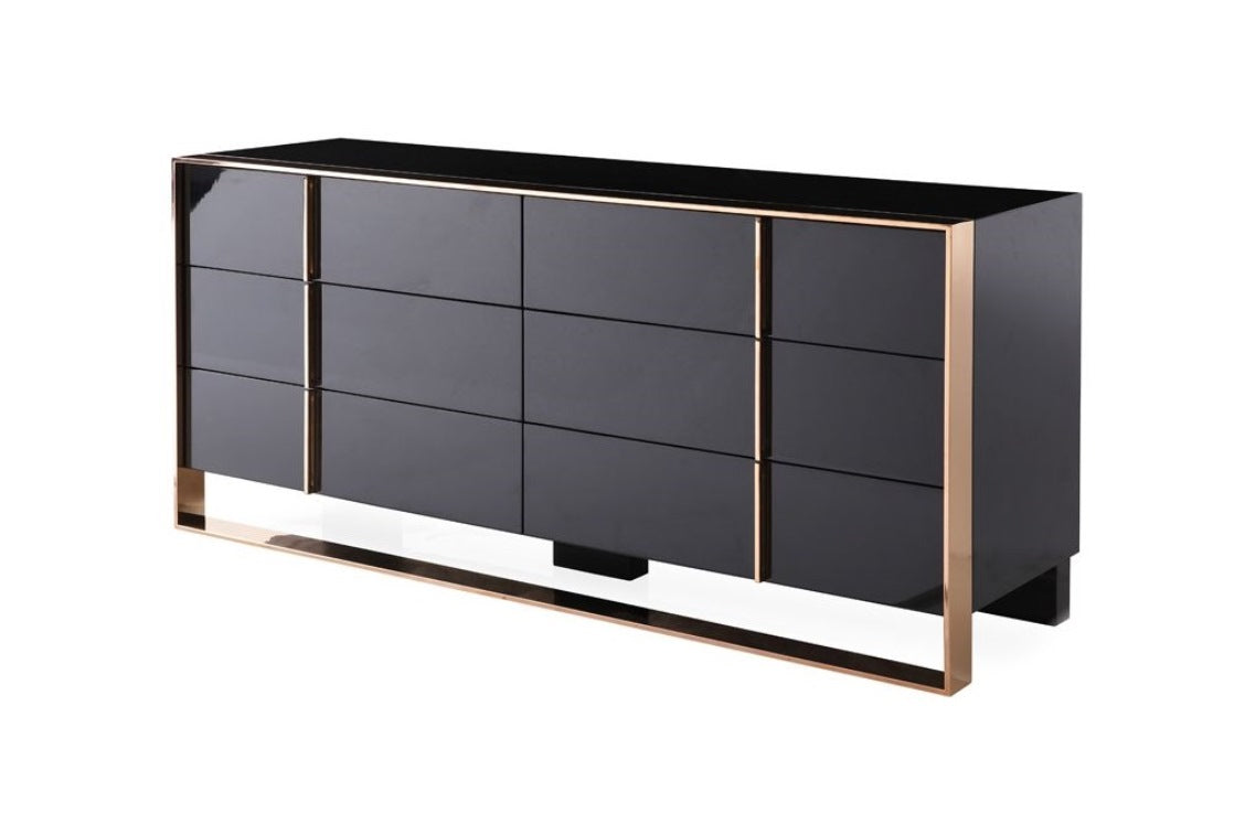 Cartier Modern Black & Rosegold Dresser by VIG Furniture - View 2