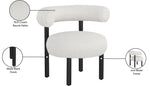 Bordeaux - Boucle Fabric Accent Chair With Black Legs
