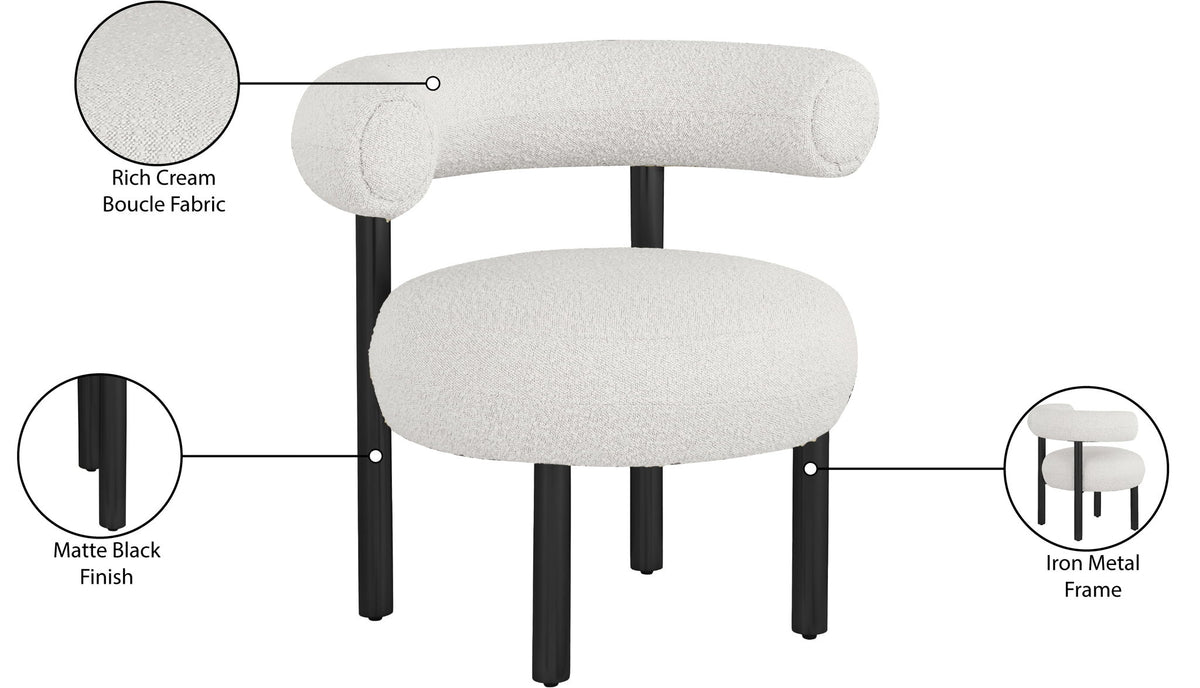 Bordeaux - Boucle Fabric Accent Chair With Black Legs