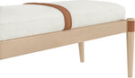 Nara - Linen Textured Fabric Upholstered Bench - Painted Natural