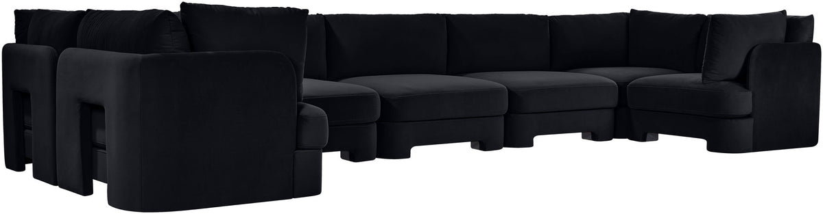 Hammond - Velvet Performance Fabric Upholstered 7 Piece U-Shaped Sectional