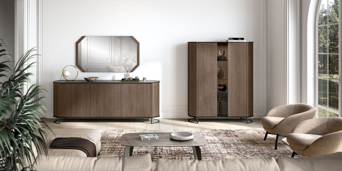 Hexagon - 2 Door Cabinet - Dark Brown
