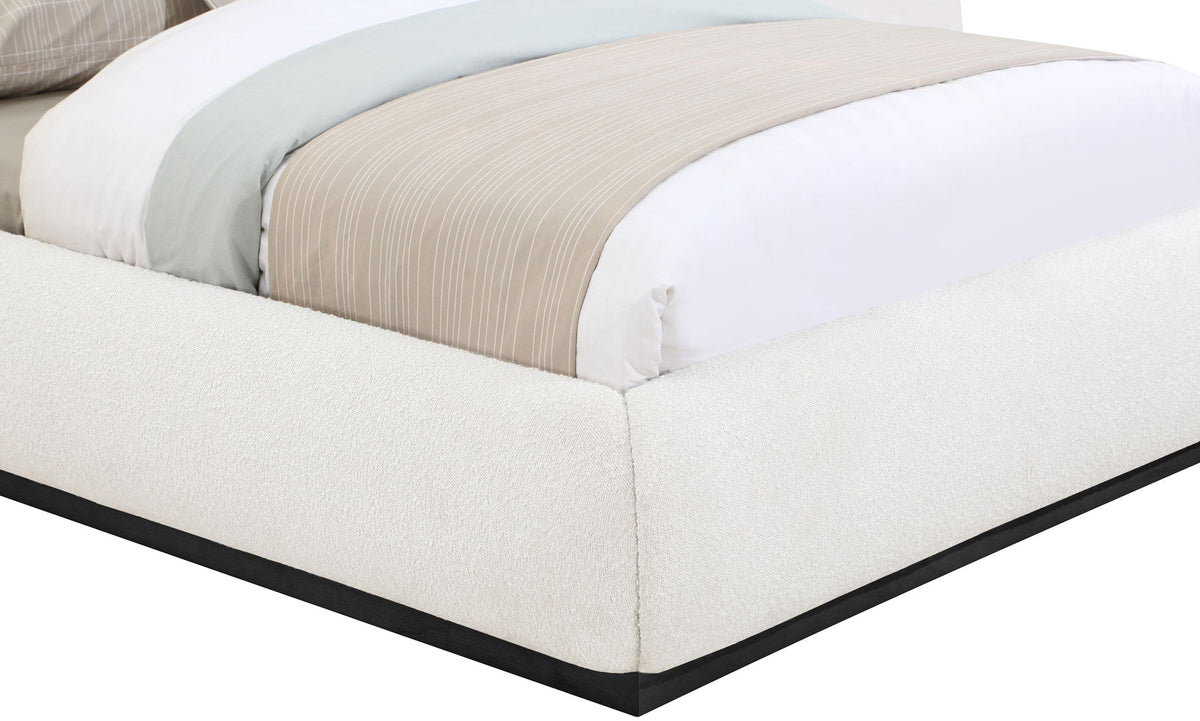 Vaughn - Boucle Bed With Black Base