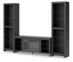 Cayberry - 3-Piece Entertainment Center With Electric Fireplace - Black