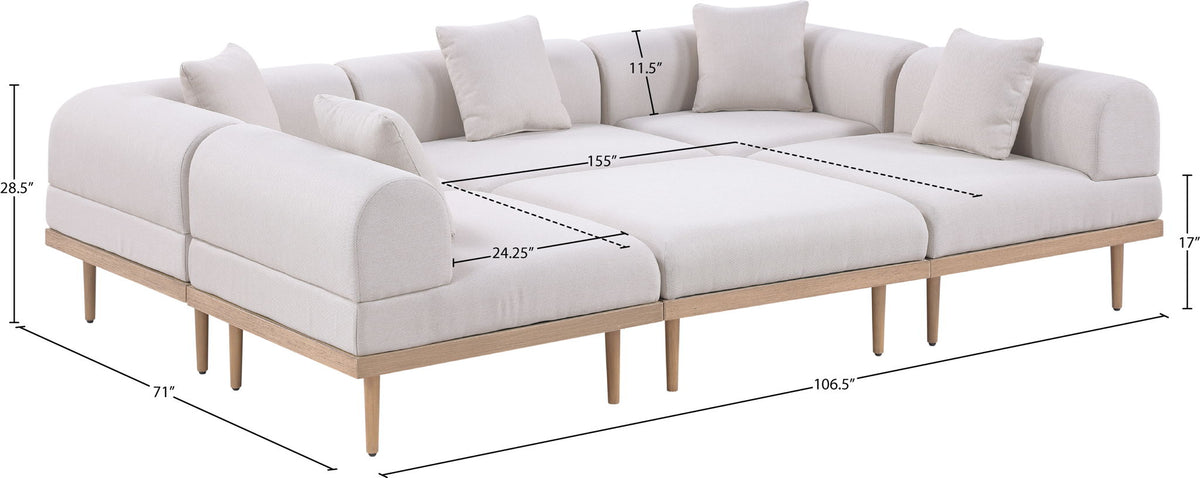 Laguna - 6 Piece 142" Outdoor Patio Modular Sectional