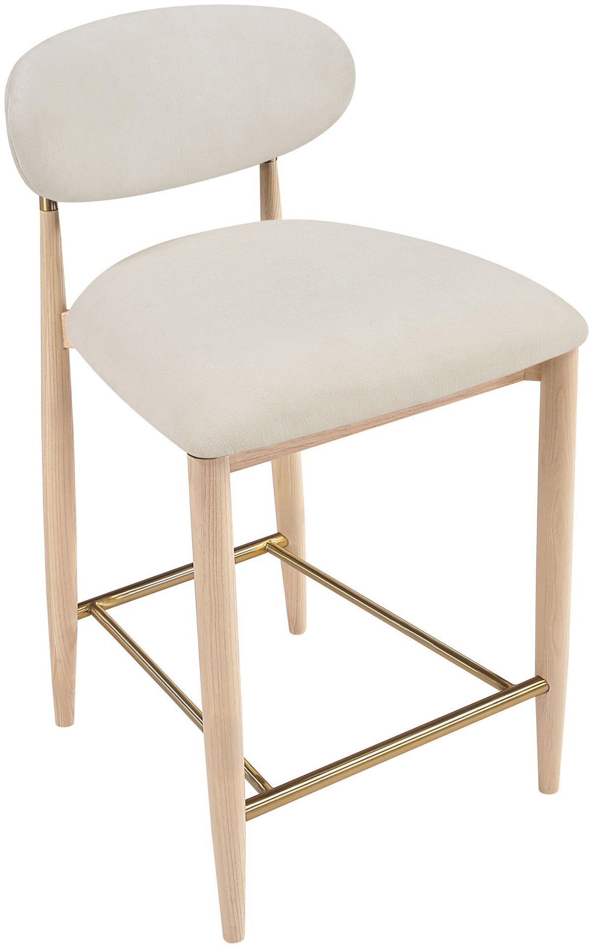 Riccio - Fabric Stool - Natural Frame