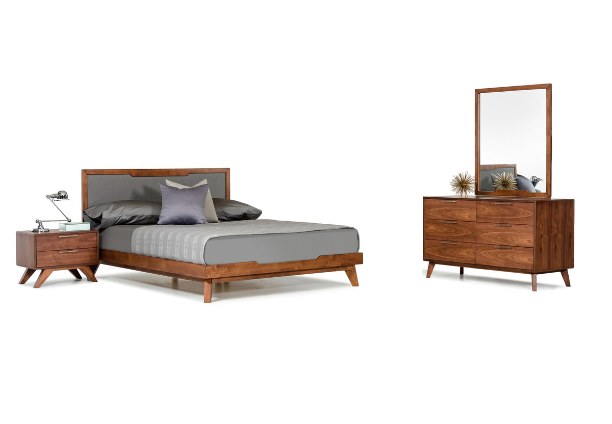 Soria Mid-Century Grey & Walnut Bedroom Set by VIG Furniture - View 1