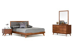 Queen Soria Modern Grey & Walnut Bedroom Set