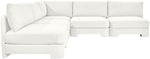 Hammond - Velvet Performance Fabric Upholstered 5 Piece Armless Sectional