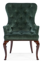 Charleston - Host Chair (Set of 2) - Green / Dark Brown