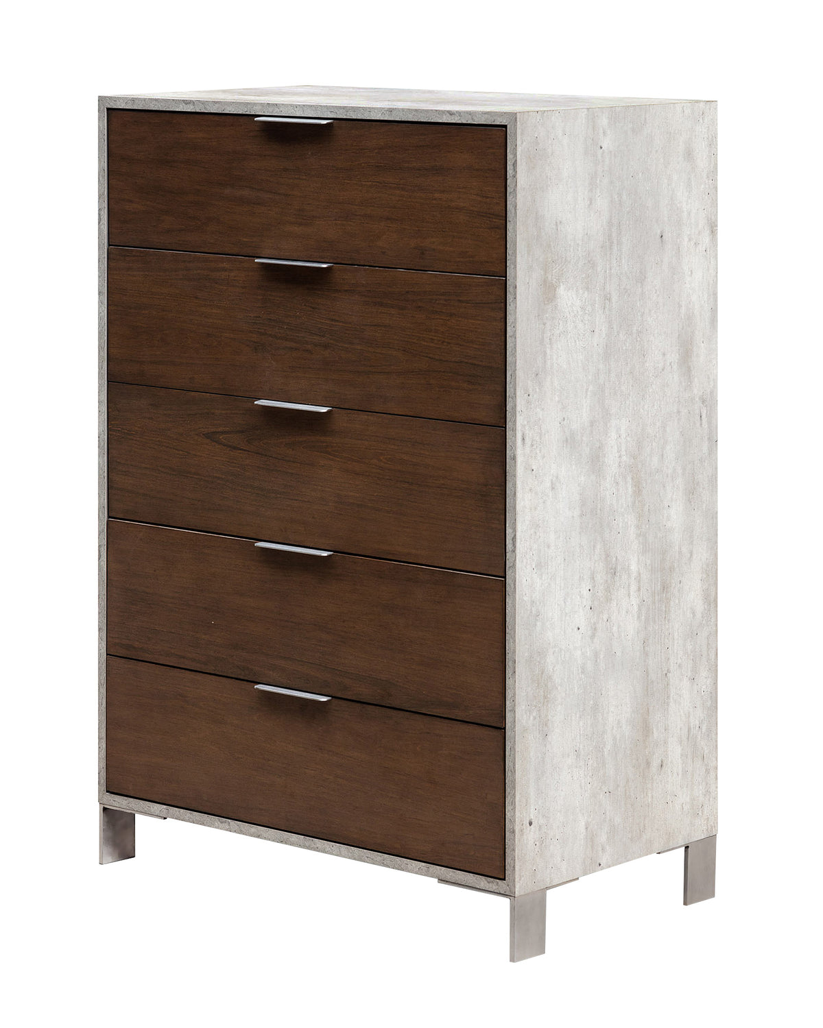 Conner Modern Dark Walnut & Faux Concrete Chest by VIG Furniture - View 1