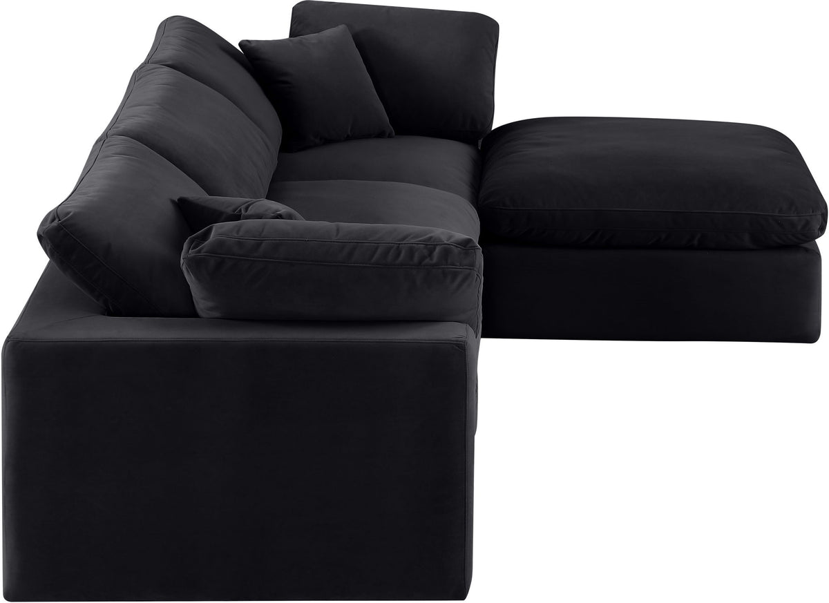 Comfy - 4 Piece Velvet Modular Sectional With Chaise