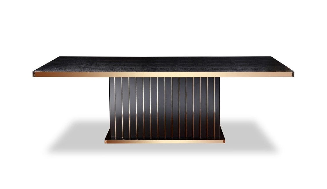 Talin Modern Black Crocodile & Rosegold Dining Table by VIG Furniture - View 4