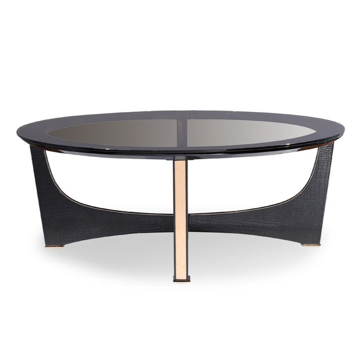 Talin Modern Black Crocodile & Rosegold Coffee Table by VIG Furniture - View 1