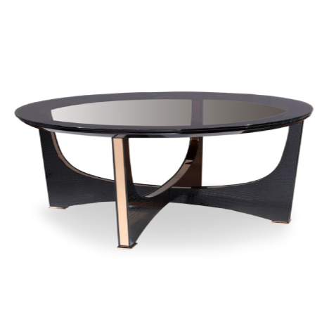 Talin Modern Black Crocodile & Rosegold Coffee Table by VIG Furniture - View 2