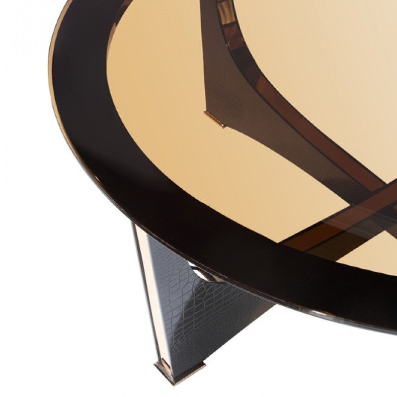 Talin Modern Black Crocodile & Rosegold Coffee Table by VIG Furniture - View 3