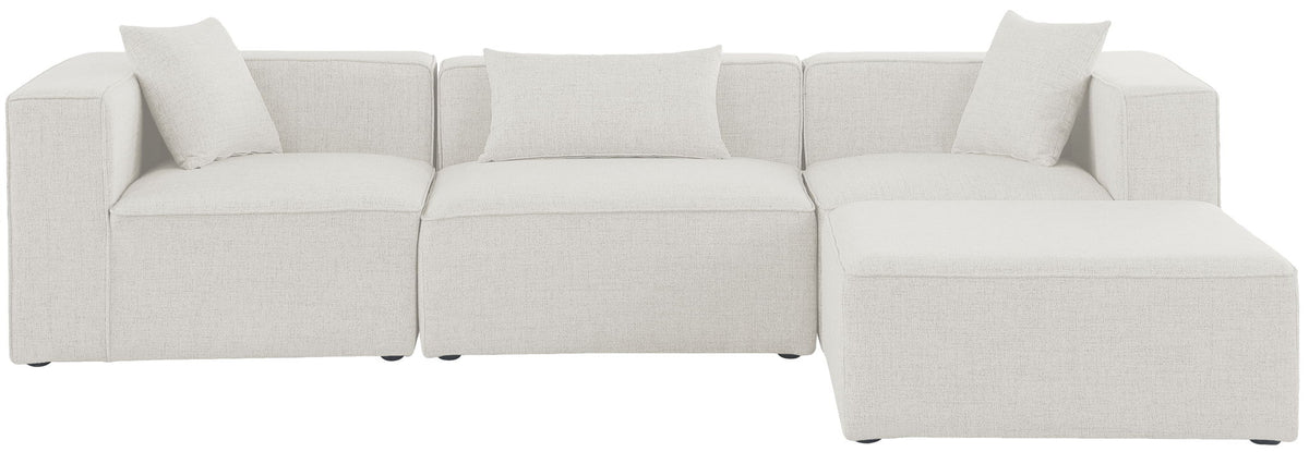 Cube - Linen 4 Piece Modular Sectional With Chaise