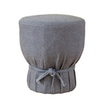 Elsie - Linen Upholstered Pouf - Gray