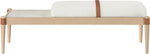 Nara - Linen Textured Fabric Upholstered Bench - Painted Natural