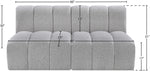 Arc - Boucle Fabric 2 Seats Modular Sofa