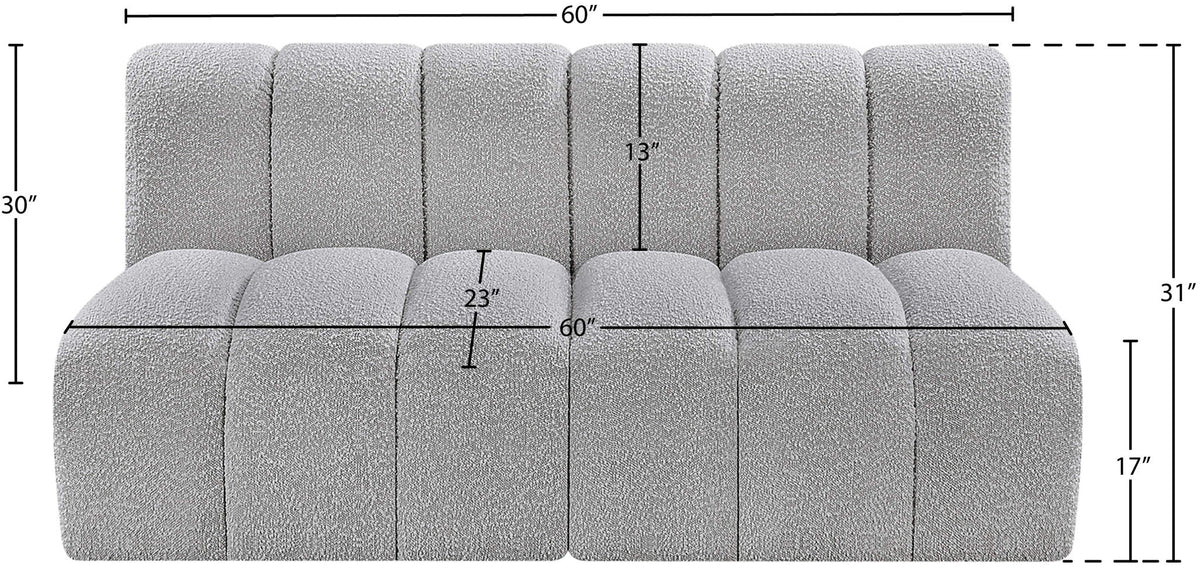 Arc - Boucle Fabric 2 Seats Modular Sofa
