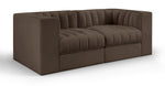 Rummi - Velvet Performance Fabric Upholstered 2 Piece Modular Loveseat